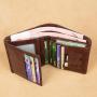 Wholesale Cowhide Genuine Leather Wallets For Men Trifold RFID Blocking Leather Custom Man Cash Clip Slim Wallet Card Holder Bag