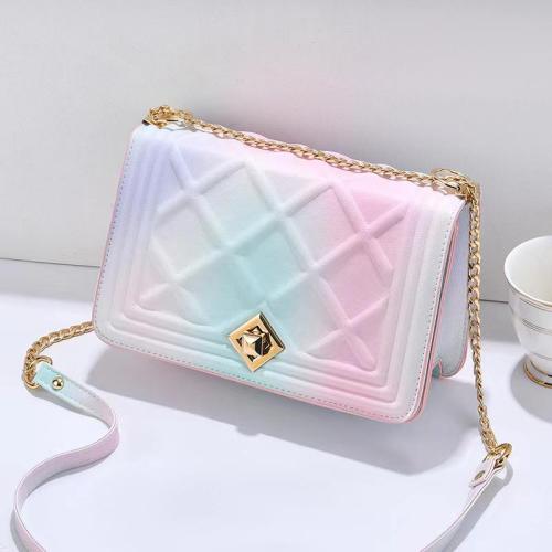 Hot Selling Women Bag NEW Fashion rainbow Lady Handbag PU leather crossbody pattern purse for girls