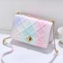 Hot Selling Women Bag NEW Fashion rainbow Lady Handbag PU leather crossbody pattern purse for girls