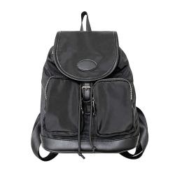 Fashion Backpack Women Cotton Drawstring Bag Leisure Multiple Pockets Nylon Stitching Drawstring Backpack