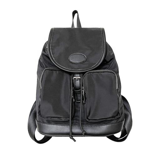 Fashion Backpack Women Cotton Drawstring Bag Leisure Multiple Pockets Nylon Stitching Drawstring Backpack