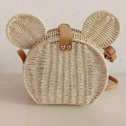 Bolsos Pure Color Magnetic Button Crossbody Bag Straw Wrapped Korean Single Shoulder Bag Fashion Girl Handbag Small OEM
