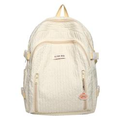 ZF123 Nylon Schoolbag Female Junior High School Students High Value Shoulder Bag Simple Lightweight Waterproof Backpack