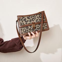 Lady Underarm Shoulder Bag Fashion Women Ladies Leopard Print Genuine Leather Girls Lady Handbag Crossbody