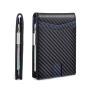 Hot sale genuine leather money clip RFID business card holder carbon fiber money clips holder for men
