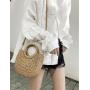 OEM372 Handmade Half-Round Rattan Woven Straw Bag Summer Women Messenger Crossbody Bags Girls Lady Small Beach Handbag