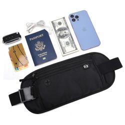 KBW547 Passport ID Bag Close Invisible Waterproof Mobile Phone Waist Bag Anti-theft Brush Travel Abroad Document Organizer
