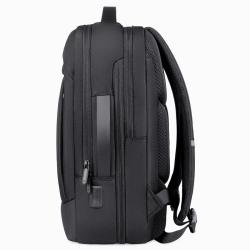 Men's Large Capacity Nylon Business Backpack Waterproof Outdoor Travel Computer Bag with Expansion and Printed LOGO