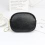 Mini coin purse keychain PU leather material double zipper simple purse