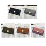 HR546 Women's Long Buckle Wallet Fashion Girl PU Fashion Wallet Horizontal Square ID Card Holder Contrasting colors Coin Purse