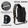 Motorcycle Chest Bag Password Anti-theft Single Shoulder Bag Sports Leisure Multi-functional USB Crossbody Bag For Men