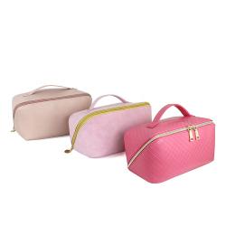 Fashion Design PU Vegan Leather Cosmetic Pouch RPET Small Makeup Bag