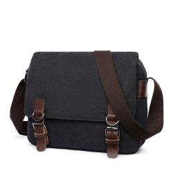 MGB034 Men's Single Shoulder Bags Canvas Vintage Messenger Crossbody Business Mobile Phone Bag Sling Casual Black Men Bag