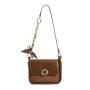 2024 Custom Hot Selling Suede Leather Shoulder Bag For Women With Scarf Metal Chain