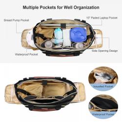 2022 LOVEVOOK Tote 3Pcs Set Work Bag for Breastfeeding Mom with 15" Laptop handbags fashion cooler bags women diaper bags