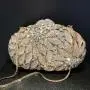 Luxury leaf flower inlaid diamond evening bag gold banquet party women handbag hollowed out metal box rhinestone clutch bag