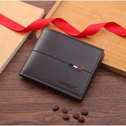 Hot Selling Men's Casual Short-Style Horizontal Wallet New Cross-Border Multi-Card Bank & Credit Card Holder Waterproof Feature