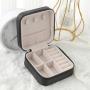 SN045 Custom Logo Printed Small Travel Jewelry Box Popular Gift Leather Ring Earring Necklace Boxes Creative Storage Case