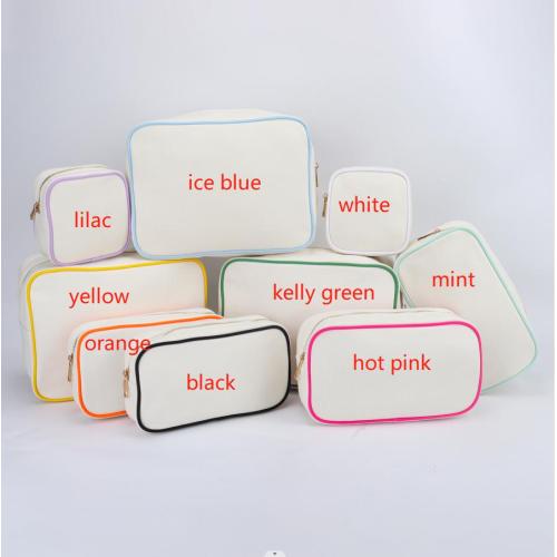Keymay New Design High Quality Multi-color Custom Logo Canvas Makeup Bag Canvas Cosmetic Bag with Zipper Canvas Zipper Pouch