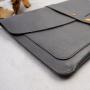 Branded leather protective laptop sleeve customized magnetic laptop notebook case tablet sleeve
