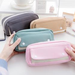 Durable Large Capacity Zip Pen Pencil Pouch School Office Supplies Organizer Pencil Bag