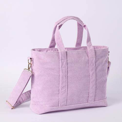 Keymay Hot Sale RTS Low MOQ Detachable Shoulder Strap Girls Women Large Capacity Purses Handbags Travel Tote Bag Corduroy Tote
