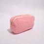 RTS Stock Corduroy Portable Personalized Chenille Glitter Patches Custom Women Girls  Wholesale Travel Makeup Small Cosmetic Bag