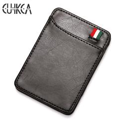 CUIKCA Magic Wallet Thread Unisex Wallet Purse Magic Money Clip Elastic Band Slim PU Leather Wallet Business ID Credit Card Case