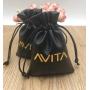 Custom Faux Black PU Leather Pouch , Leather Pouch Bag