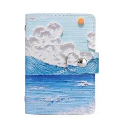 ZR605 Card Holder Case PU Lovely Certificate Credit Multi ID Card Position Snap-fastener Organ Camo Zero Wallet Printing Clip