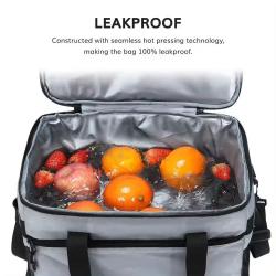 BSCI Custom Logo Collapsible Dual Compartment Large Thermal Cooling Bag Soft Leakproof Reusable Cooler Bag