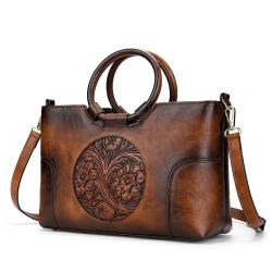 2024 Custom Luxury Emboss Flower PU Leather Bag For Women Ladies Vintage Handbag