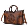 2024 Custom Luxury Emboss Flower PU Leather Bag For Women Ladies Vintage Handbag