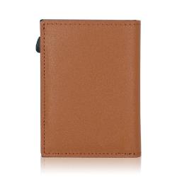 Custom Logo Trifold Slim Minimalist Wallet RFID Blocking Minimalist Credit Card Wallet with Money Pocket Zipper Card Case