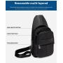 ZWY187 Men Genuine Leather Business Chest Bag Daily Casual Travel Crossbody Bag Lightweight Waterproof New Cell Phone Chest Bag