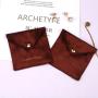 2023 New Design Satin Envelope Jewelry Packaging Bag Necklace Earring Satin Jewelry Pouch With Gold Button