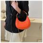 HR475 Women Bags Fashion Minimalist Temperament Commuting Solid Color Handbag PU New Moon Shape One Shoulder Crossbody Bag