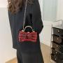 Summer bags metal chain shoulder bag purse bow shape transparent candy acrylic evening clutch bag handbag for ladies