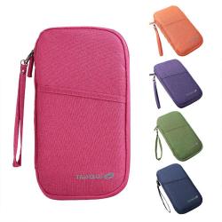 New portable ID passport holder travel portable wallet card holder multi compartment large capacity ticket holder storage