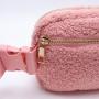 Keymay Multicolor Running Travelling Sherpa Crossbody Bag Fashion Fanny Packs Waist Bag with Adjustable Strap Fleece Belt Bag