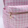 Keymay Lovely Cute Custom Houndstooth Printing Teenager Girls Students Waterproof Nylon Backpack School Bags