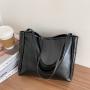 Women's Large Capacity Pure Color PU Leather Crossbody Shoulder Bag Fashionable Bolsas para Mujer