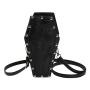 2023 Factory Vegan PU Leather Luxury Designer Gothic Coffin Shape Bag Custom Spooky Crossbody Bags for Women