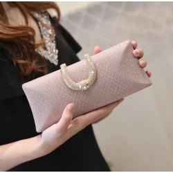 High Quality Pink Square shiny Crystal Clutch Bag High Quality Diamond Sequins Dinner  Banquet Party Clutch Bag 2024