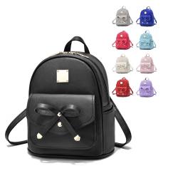 Fashion Small Daypacks Mini Backpack Purse Cute Bowknot Decor PU Leather Backpack Women