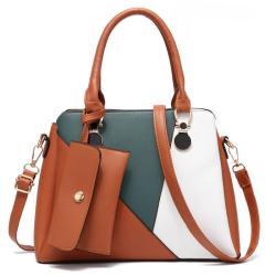 ZR379 Combination Women's Bag 2023 New Fashion Contrast Color Splicing Mother and Child Bag Handbag Single Shoulder Crossbody