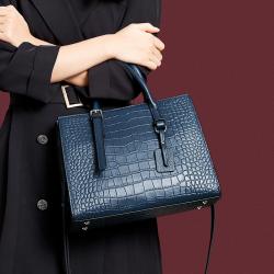 bolsas para mujer Retro Fashion Women Genuine Leather Alligator Handbags taschen China Wholesale Lady Bags bolsos-para-mujeres-