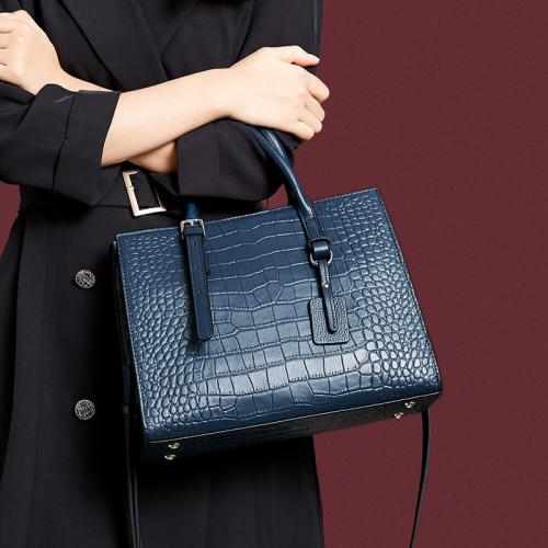 bolsas para mujer Retro Fashion Women Genuine Leather Alligator Handbags taschen China Wholesale Lady Bags bolsos-para-mujeres-