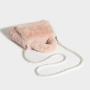 2024 Custom Faux Fur Bag Handbag For Women Ladies With Pearl Shoulder Strap
