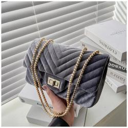 Square Hand Bags For Women Chain Handbags Fashion Pleuche Crossbody Handbag Pure Color Hasp Woman Bags Shoulder Bag Ry7200126